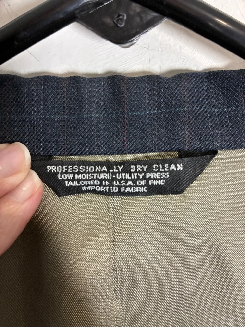 Vintage Nino Cerruti Rue Royale Wool Sport Coat Blazer 40L Windowpane Blue
